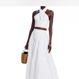 STAUD White Top and Maxi Skirt Set